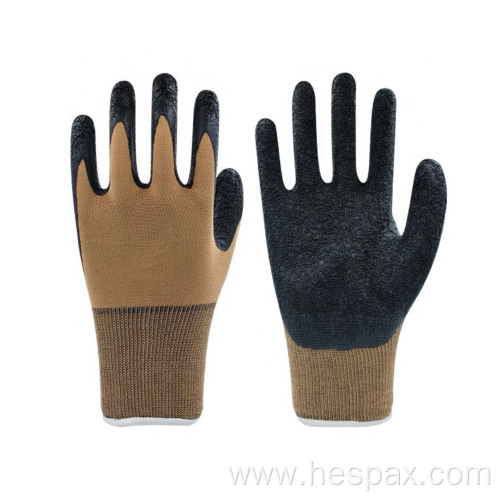 Hespax Mechanic 10G Crinckle Latex Coated Work Gloves